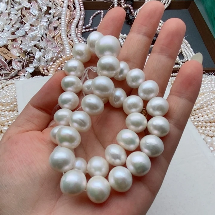 醴***心玛瑙/玉髓未镶嵌珠宝半成品一条塔链珍珠半成品拍4发1