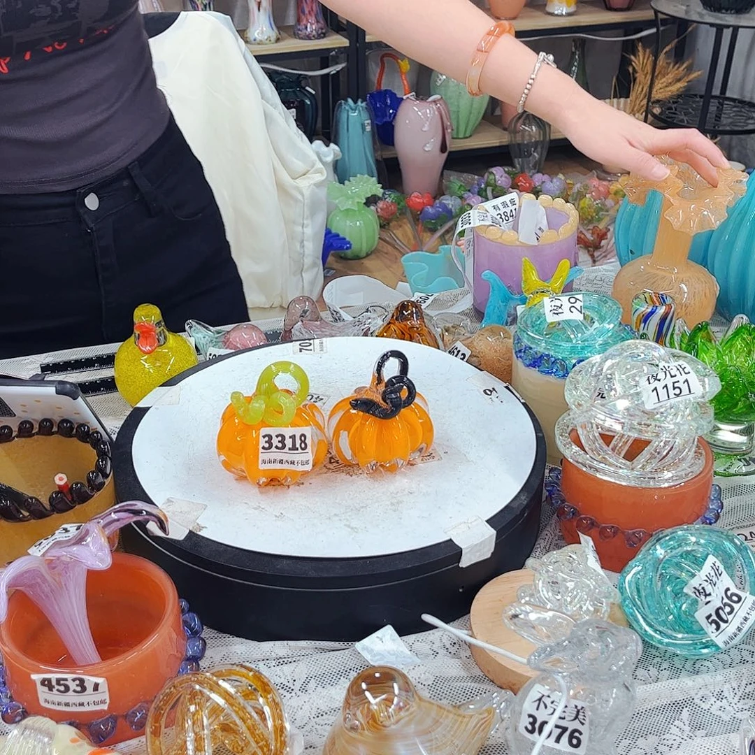 实心南瓜2个 家悦琉璃工艺品