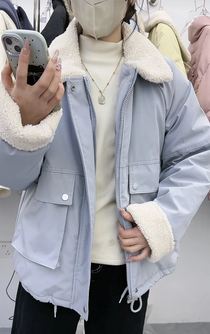 莎姐严选韩版潮流加绒加厚外套066