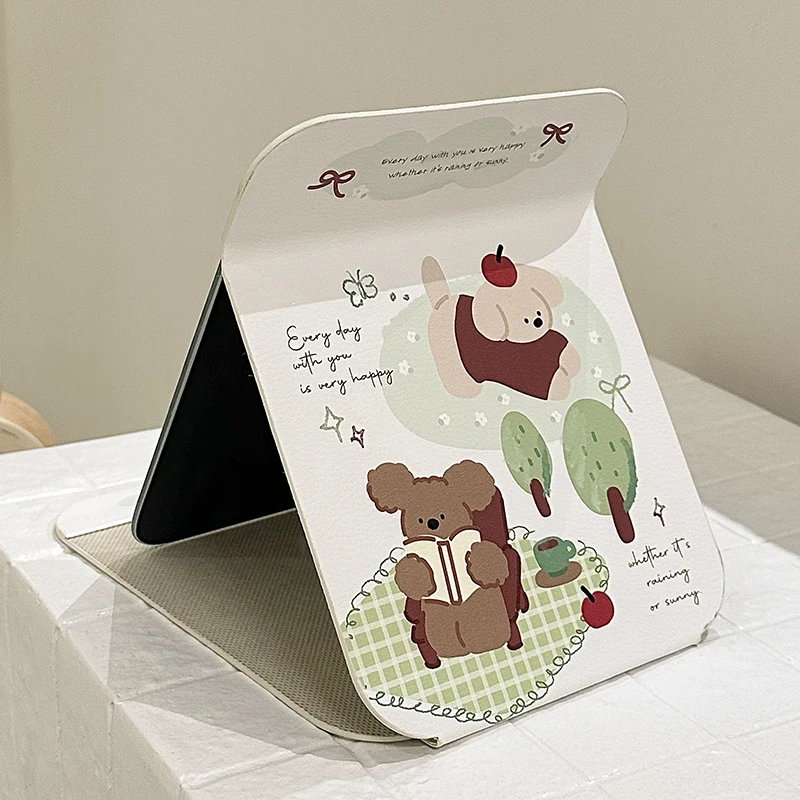 小镜子化妆镜折叠随身便携带家用桌面台式可立学生宿舍女生梳妆镜