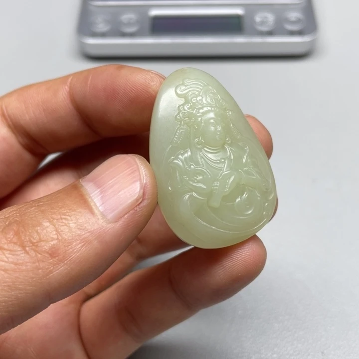 和田玉吊坠(不含链)未镶嵌张**@