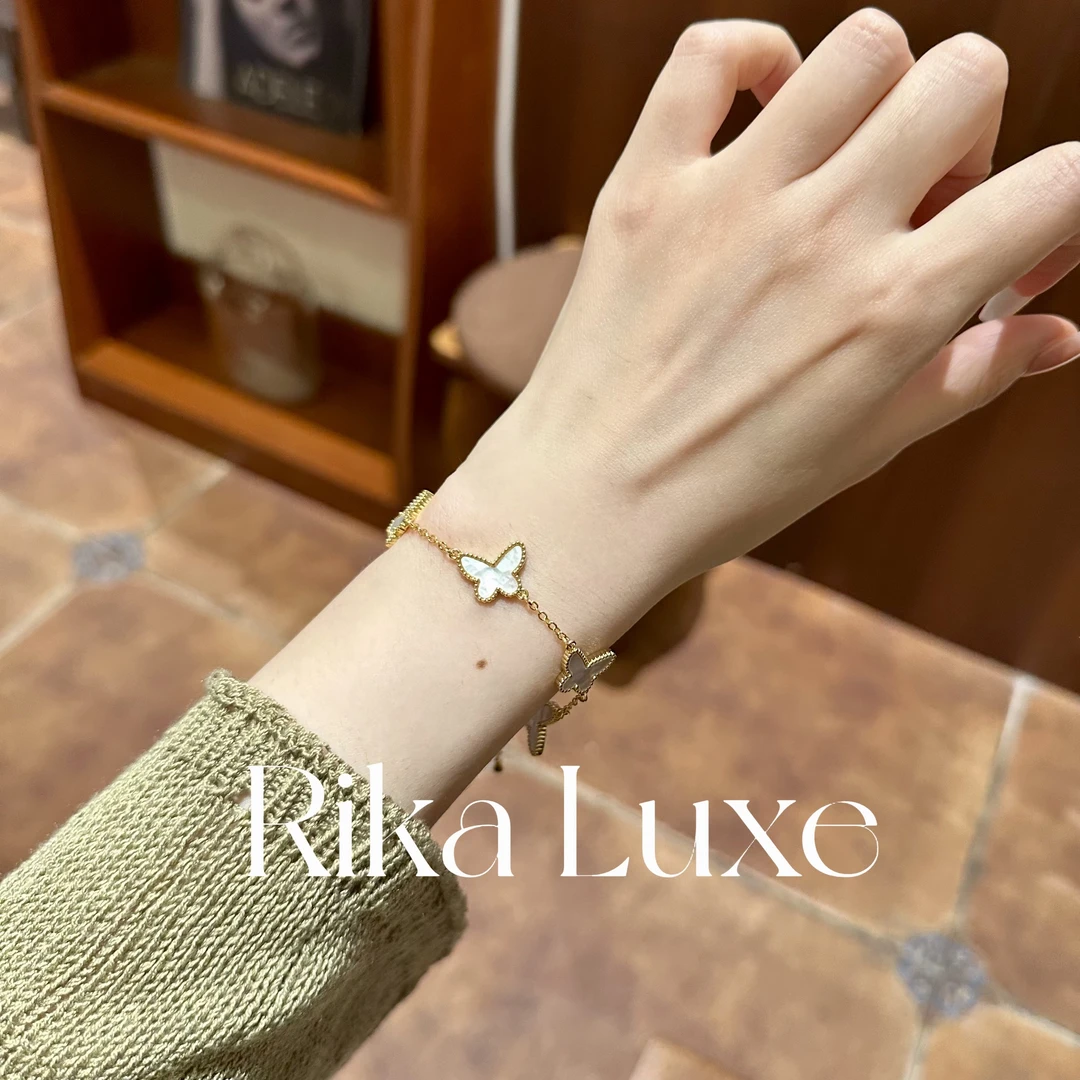 铜合金手链 镀K金高定五蝴蝶系列 轻奢气质时尚百搭不掉色手链