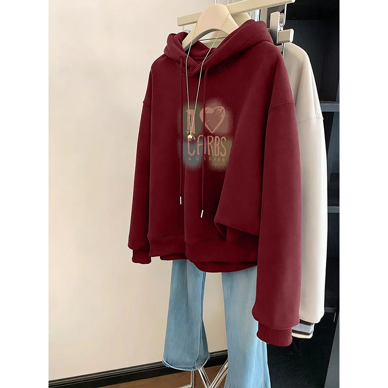 设计感小众秋冬新款连帽卫衣女2026新年本命年短款宽松长袖上衣服