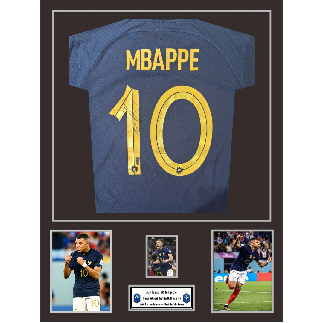 【TIPTOP亲签】姆巴佩 法国 10号 22世界杯 球衣 证书PANINI