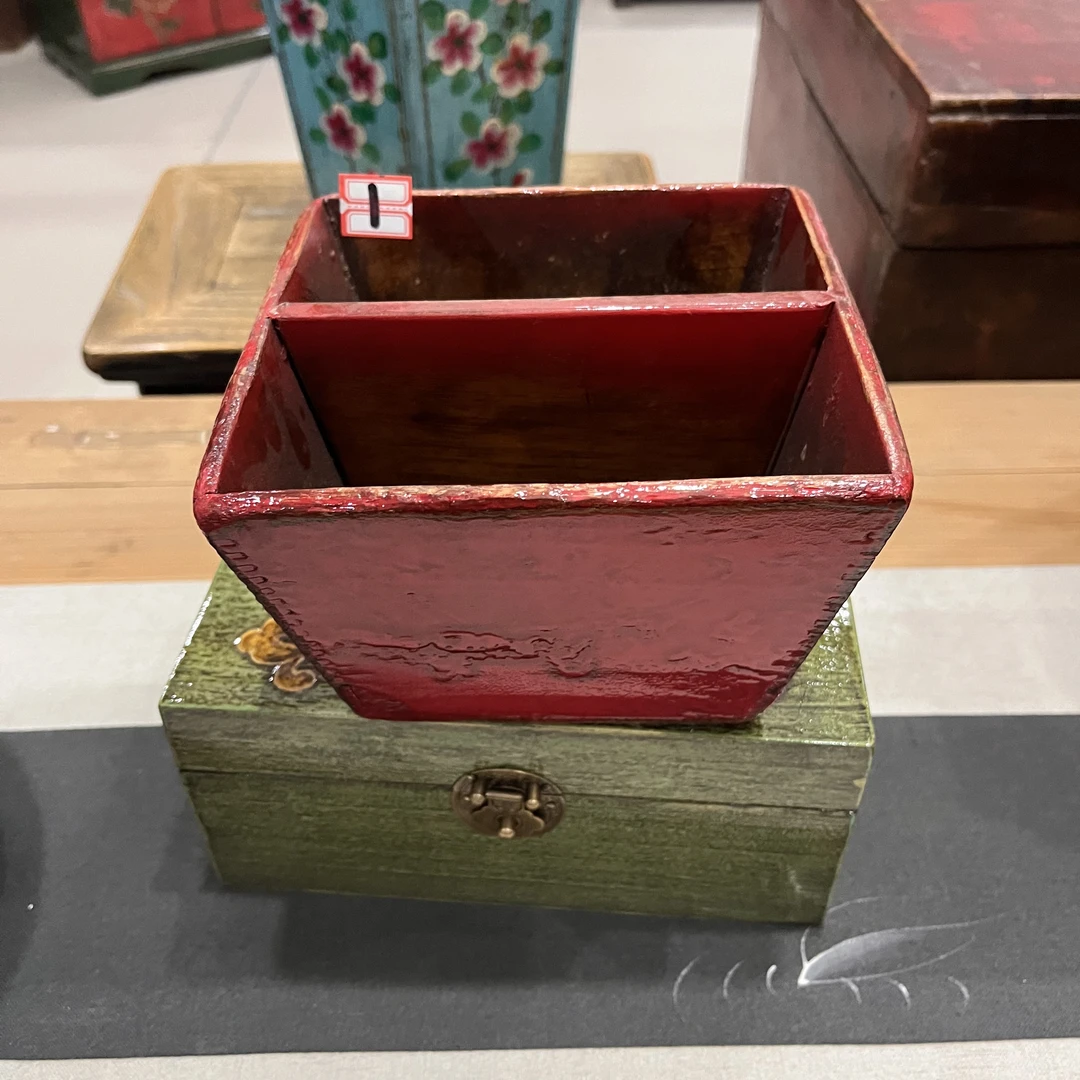 日进斗金实木米斗老式摆件