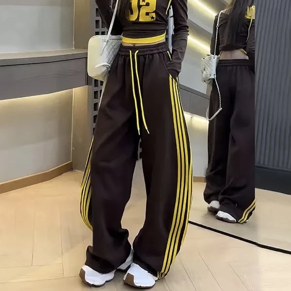 弯刀裤卫裤美式复古运动女2025秋冬款高级感休闲裤时尚百搭宽松款