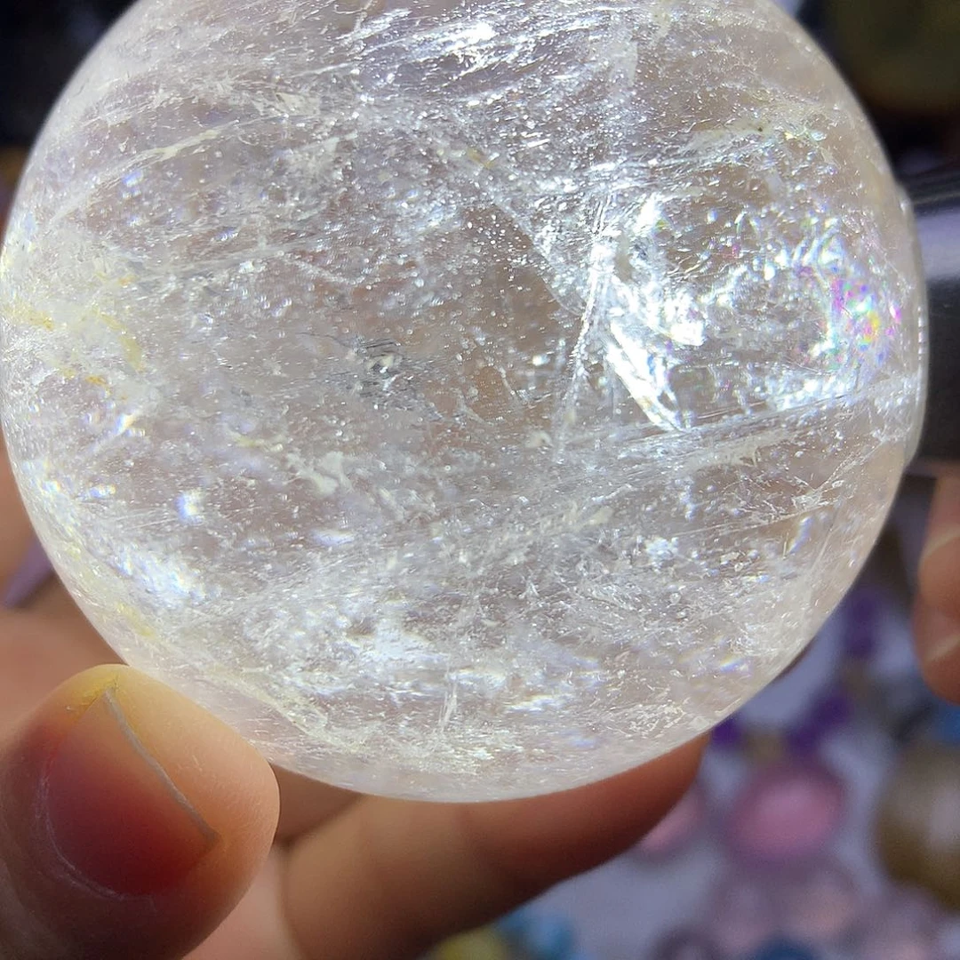 珠宝半成品水晶未镶嵌天然白水晶摆件62.6mm