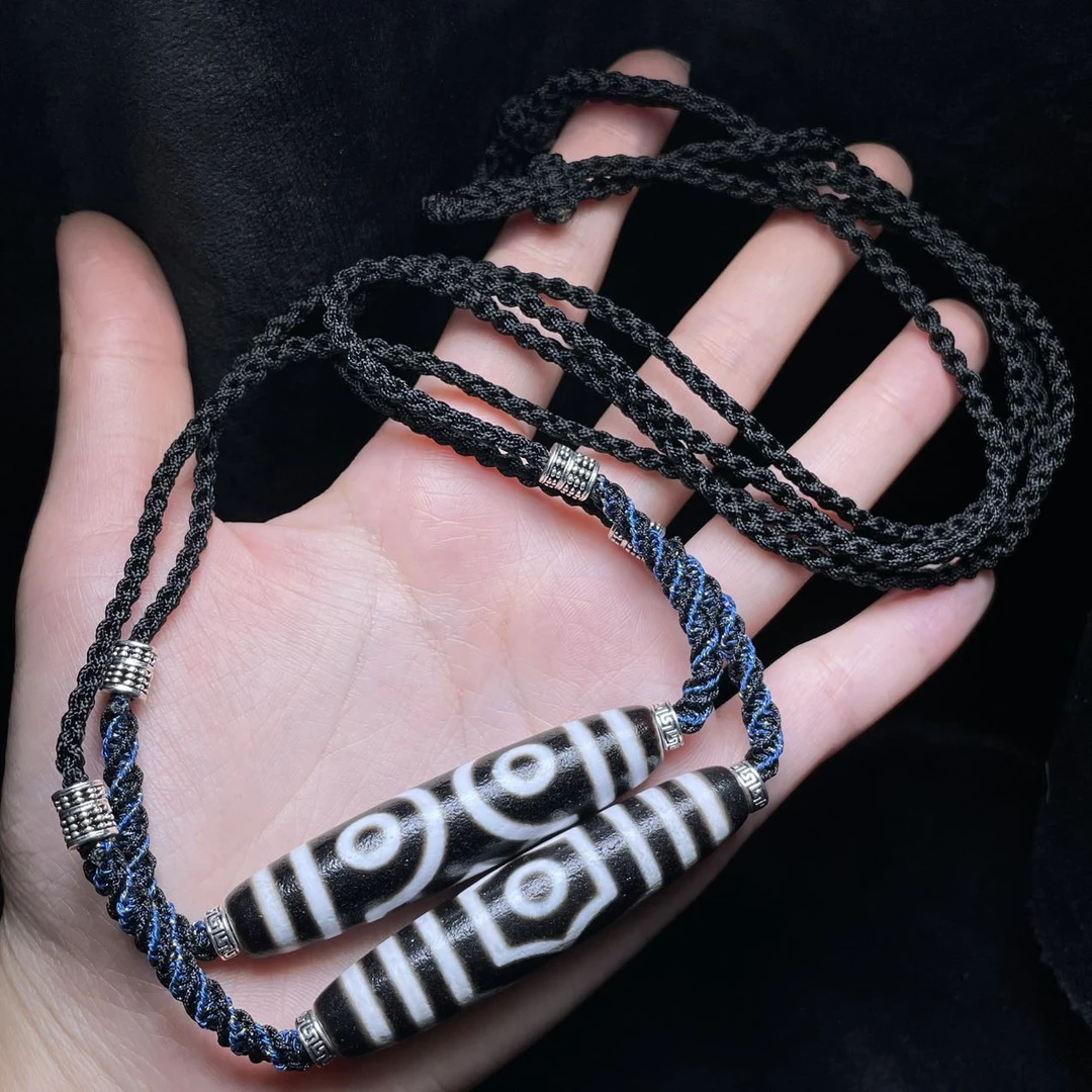 【曹美丽精选】 H82778-玛瑙DIY脖挂（三眼）-多样性发一件-57×12mm