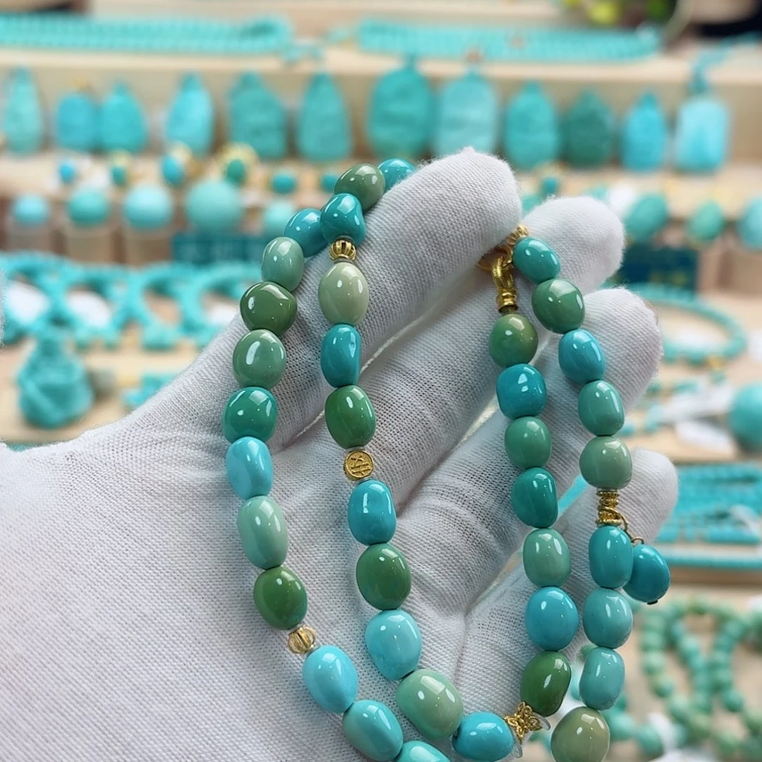 绿松石18K金镶嵌珠宝奇石