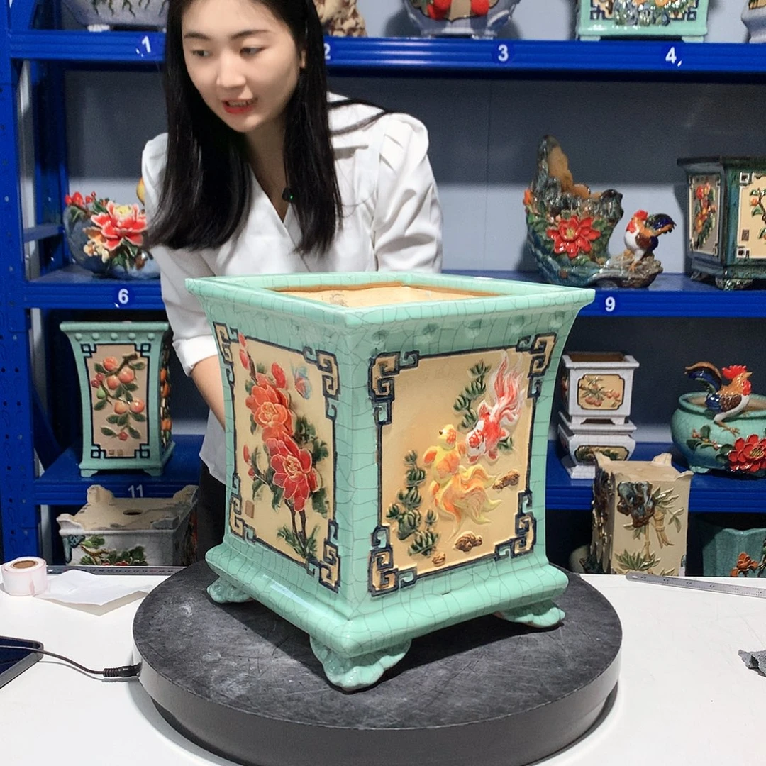 伴***海高温粗陶石湾花盆