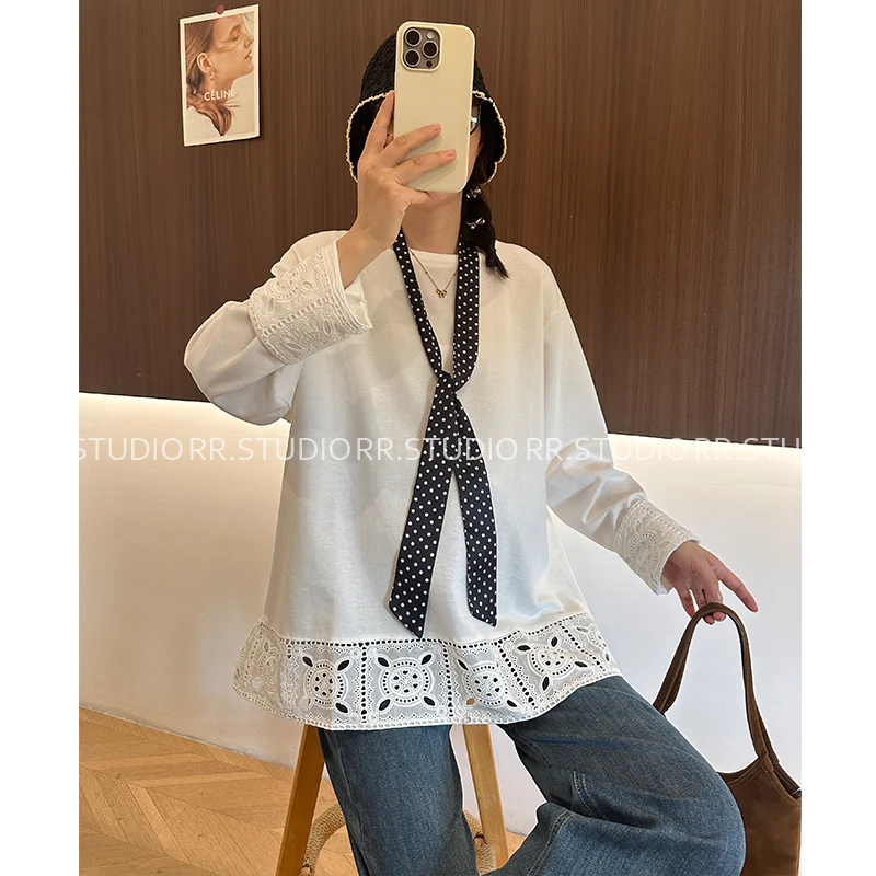 瑞瑞家孕妇秋季新款长袖设计感韩版T恤时尚气质百搭上衣DY2407