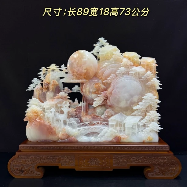 《山水》天然家居博古架玄关酒柜摆件乔迁送礼茶室茶楼雪酒店办公室