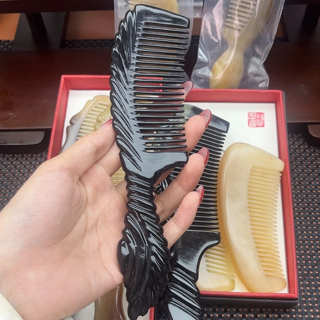手工制作纯牛角梳子