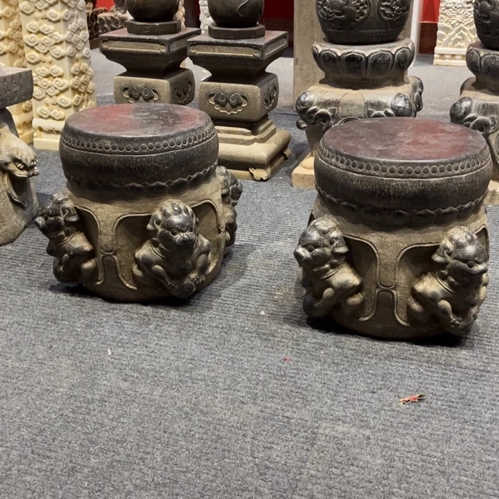 青石材质包邮四狮同堂