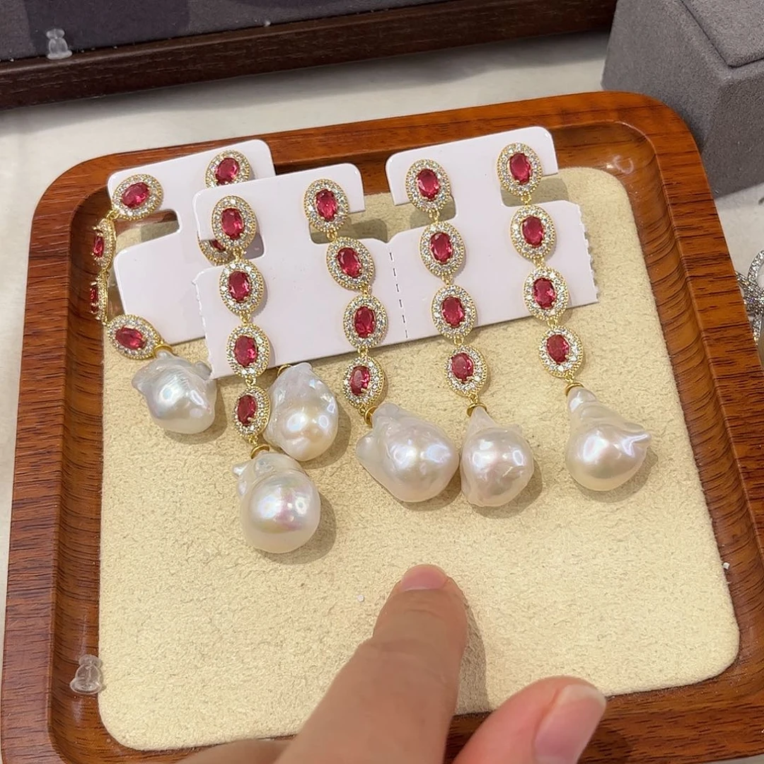 合金耳饰淡水珍珠