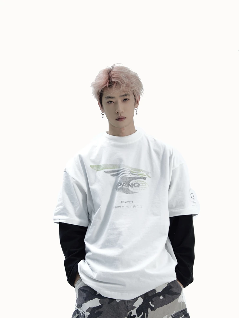 ASHDARK*PANQ小众潮牌美式复古字母印花高街VIBE风休闲男女T恤