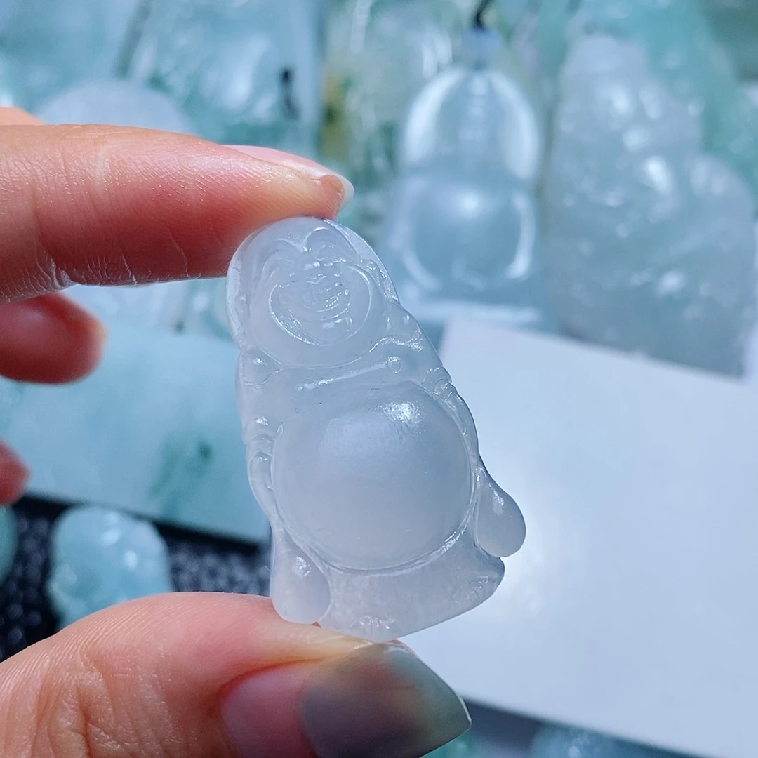 定制翡翠未镶嵌毛货付款后确认抛光