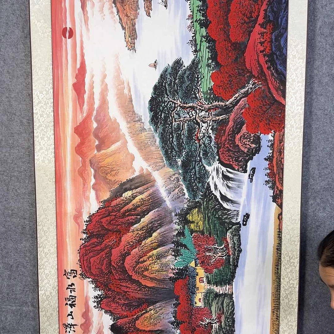 国画809 花鸟在树丛的顶端鸣叫叫声