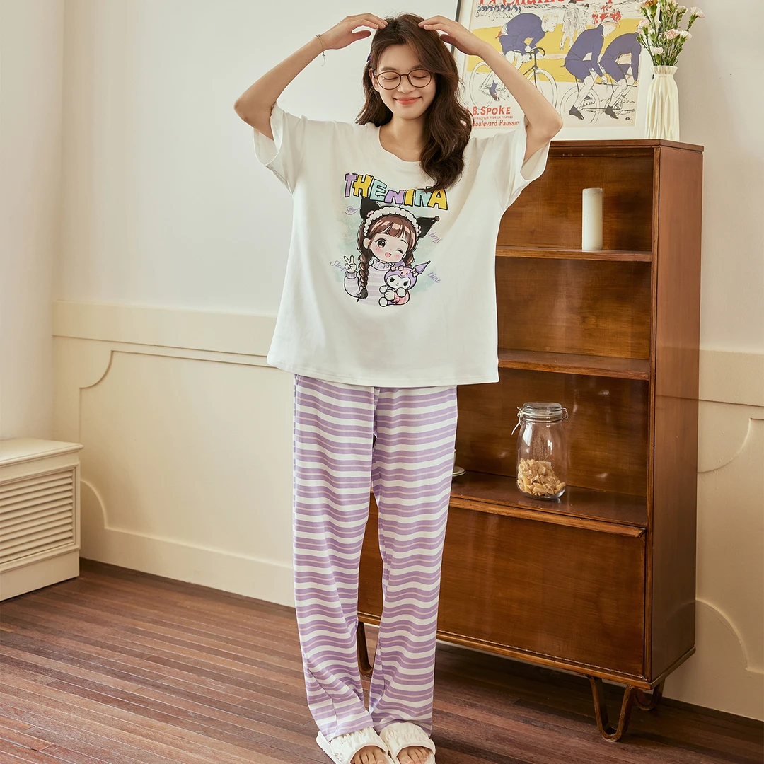 新款带胸垫纯棉家居服睡衣22M812