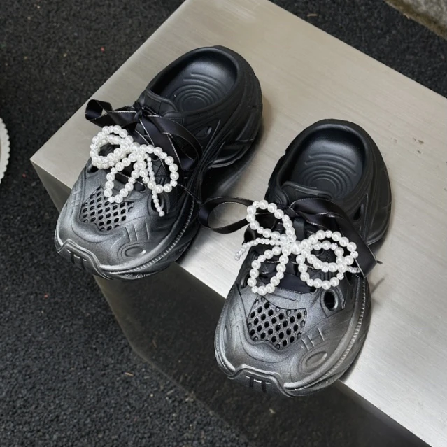 2025新款洞洞鞋女夏季增高踩屎感包头凉鞋透气防滑凉鞋老爹鞋百搭