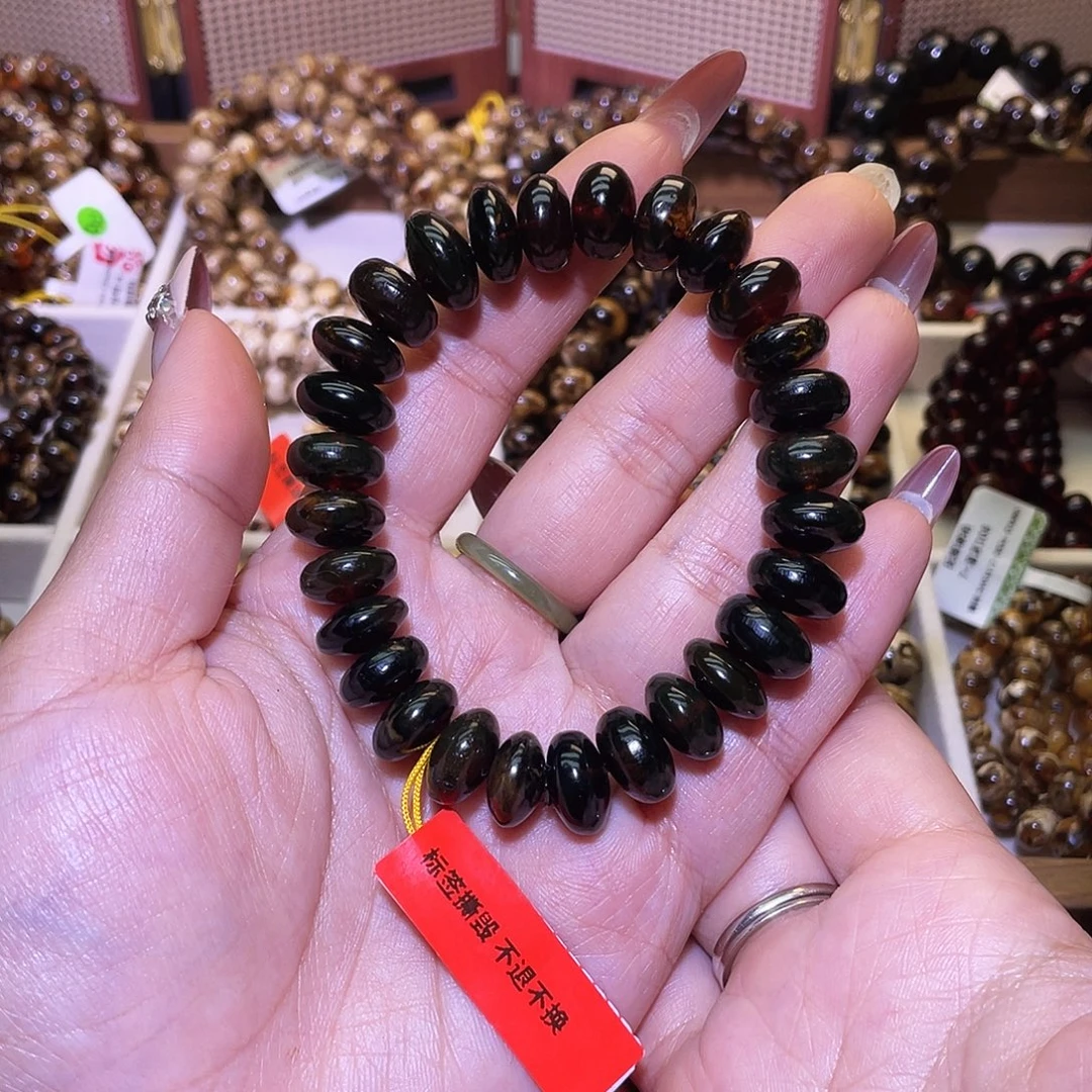 琥珀未镶嵌手链抚顺琥珀12+血翳