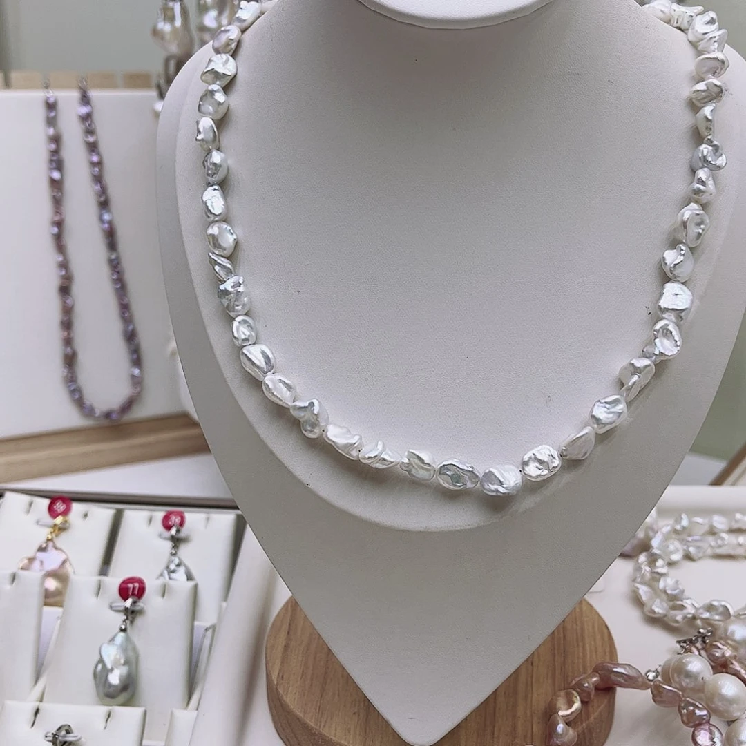 淡水珍珠银S925镶嵌颈饰千**