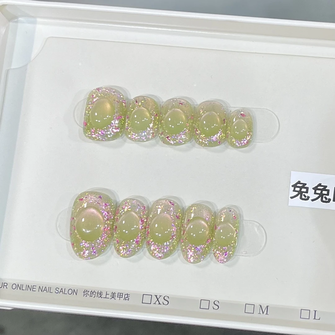 【冰透多巴胺】原创猫眼纯手工定制猫眼显白气质百搭穿戴甲