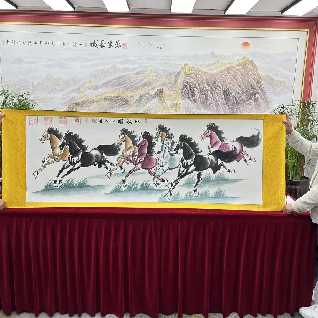 李朝运-八骏图-国画