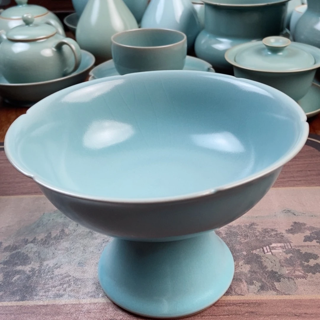 摆件陶原产地原矿汝瓷～茶器