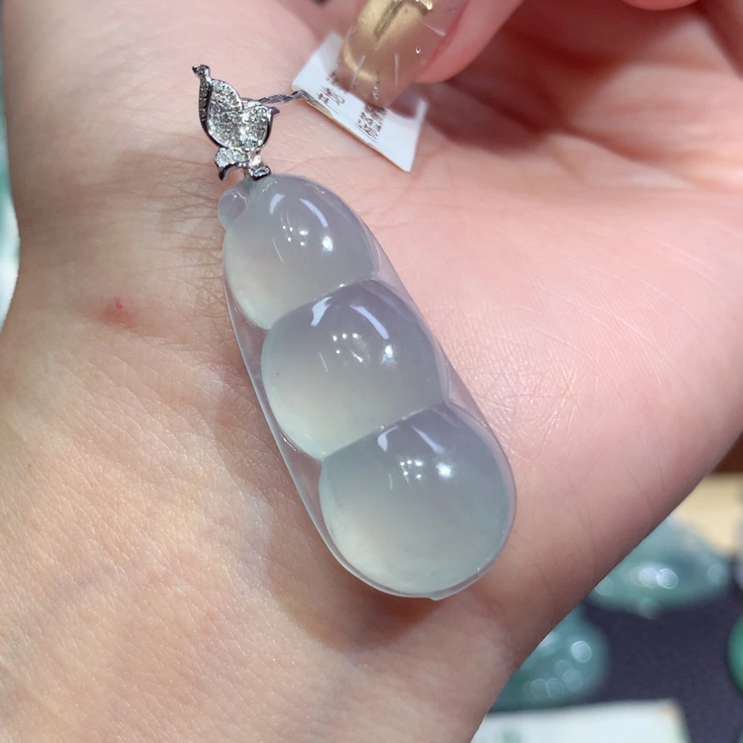 吊坠(不含链)18K金镶嵌翡翠