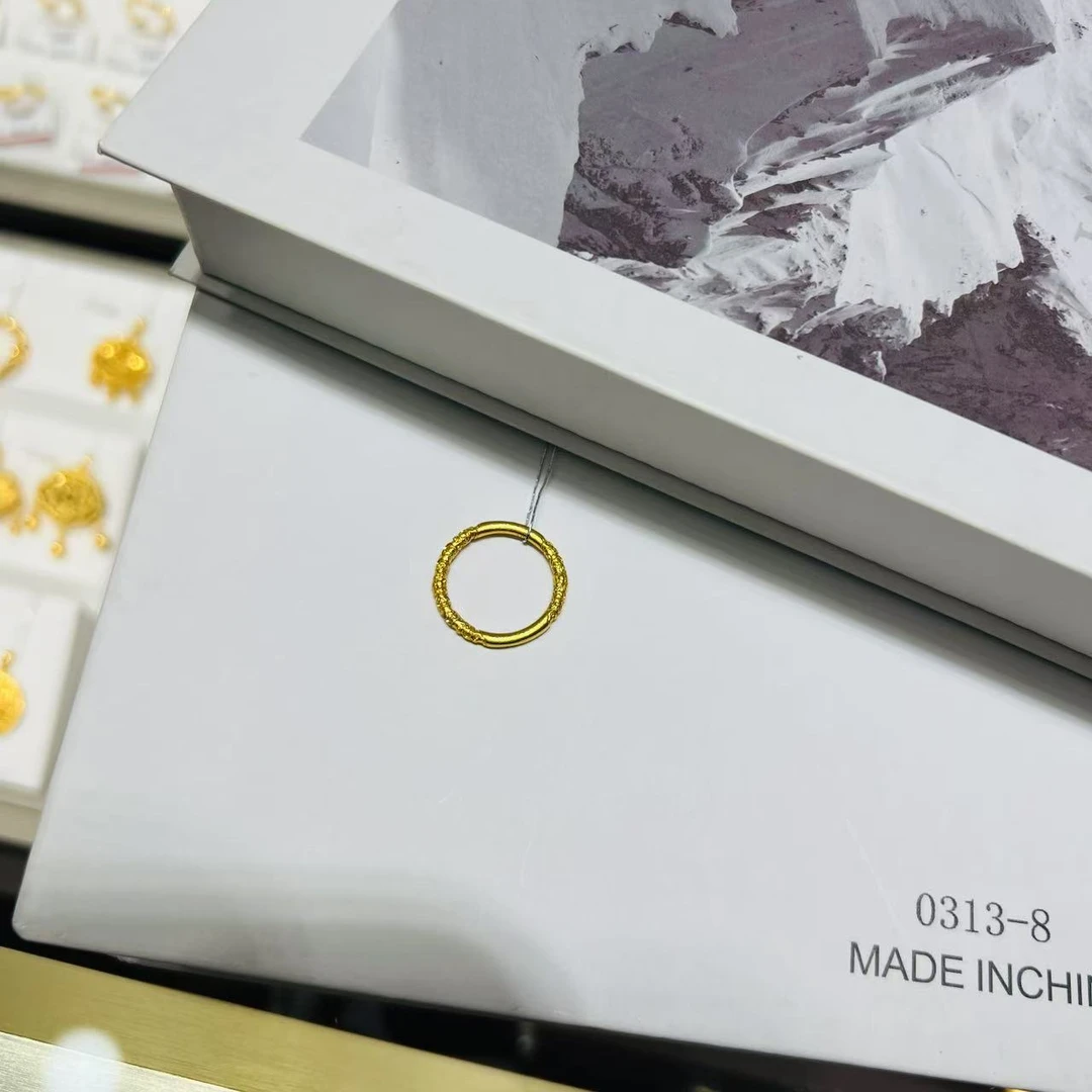 足金女款卷草纹戒指百搭时尚经典素款