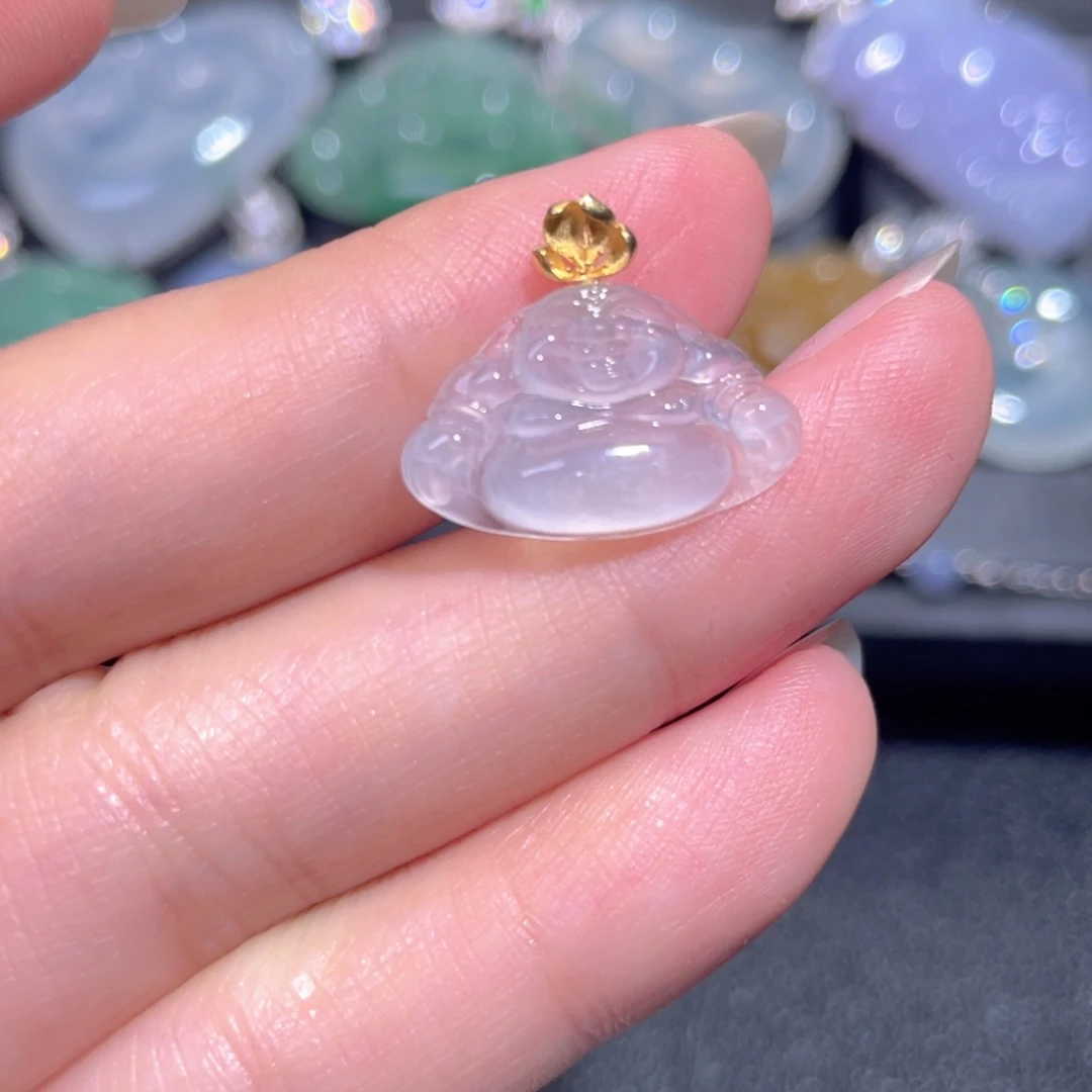 颈饰18K金镶嵌翡翠翡翠