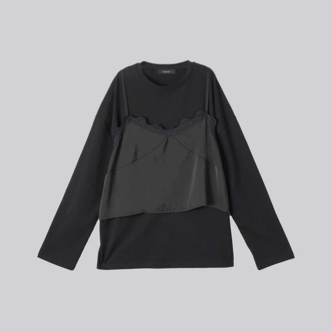 WK  欧尼假两件长袖T