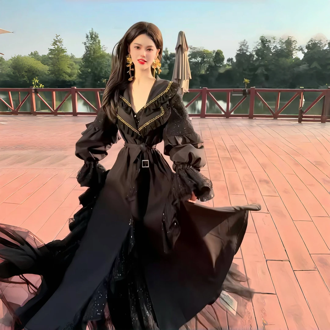 亚町家原创风衣外套3387轻奢风显瘦女装连长款法式气质高贵优雅