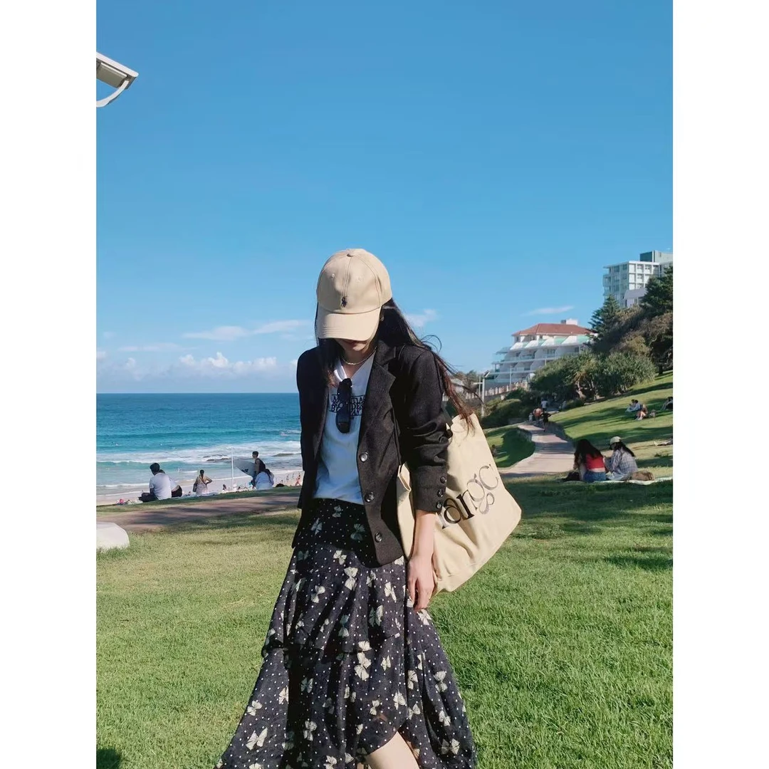 LaceyToDitto 2025 3/2【暗影交蝶】黑色蝴蝶结不规则半裙