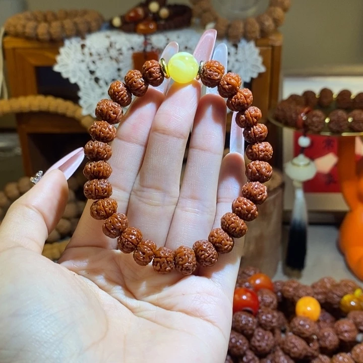 手串金刚菩提96玉华单圈黄珠一物