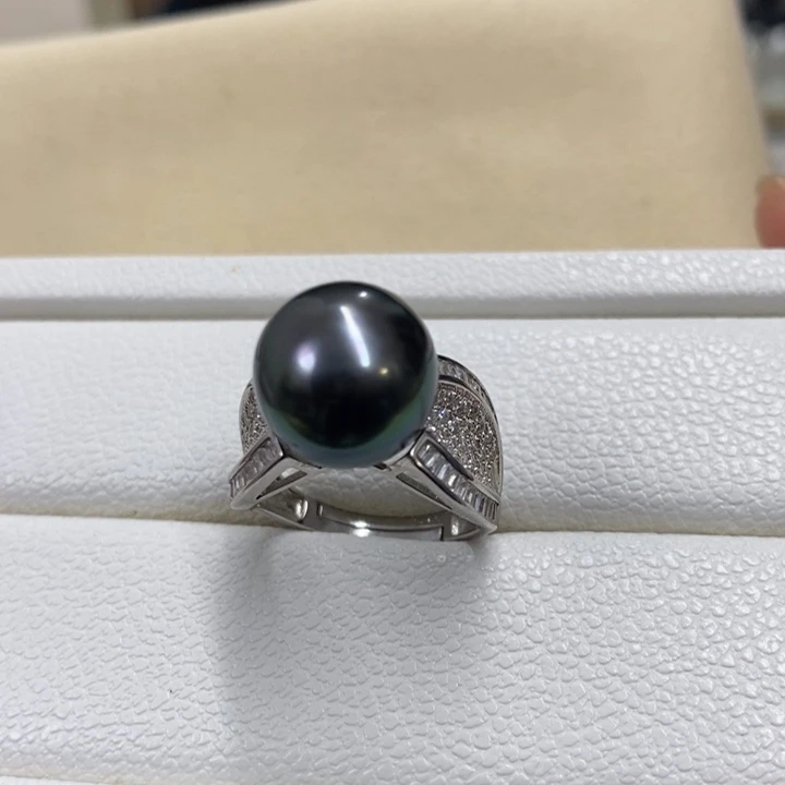 银S925镶嵌戒圈海水珍珠，链接15