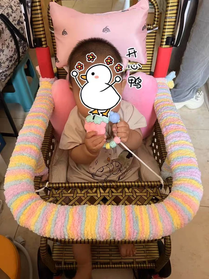 婴儿推车装饰粗毛线缠绕防撞防滑婴儿车改造diy配件手推车学步车