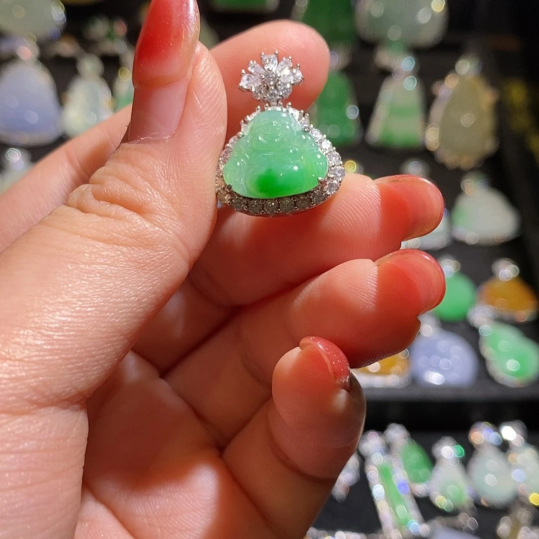 颈饰银S925镶嵌翡翠天然翡翠