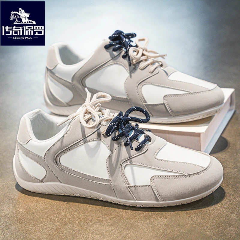 传奇保罗春季2025新款复古男生休闲鞋百搭运动阿甘鞋软底德训鞋