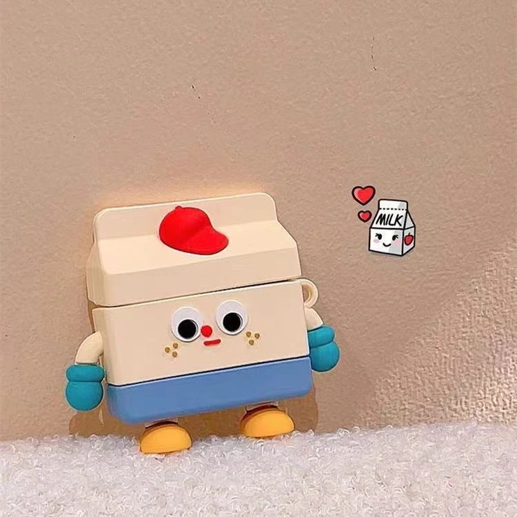 创意牛奶盒适用于Airpods2/3代耳机壳苹果蓝牙pro2防摔保护套五代