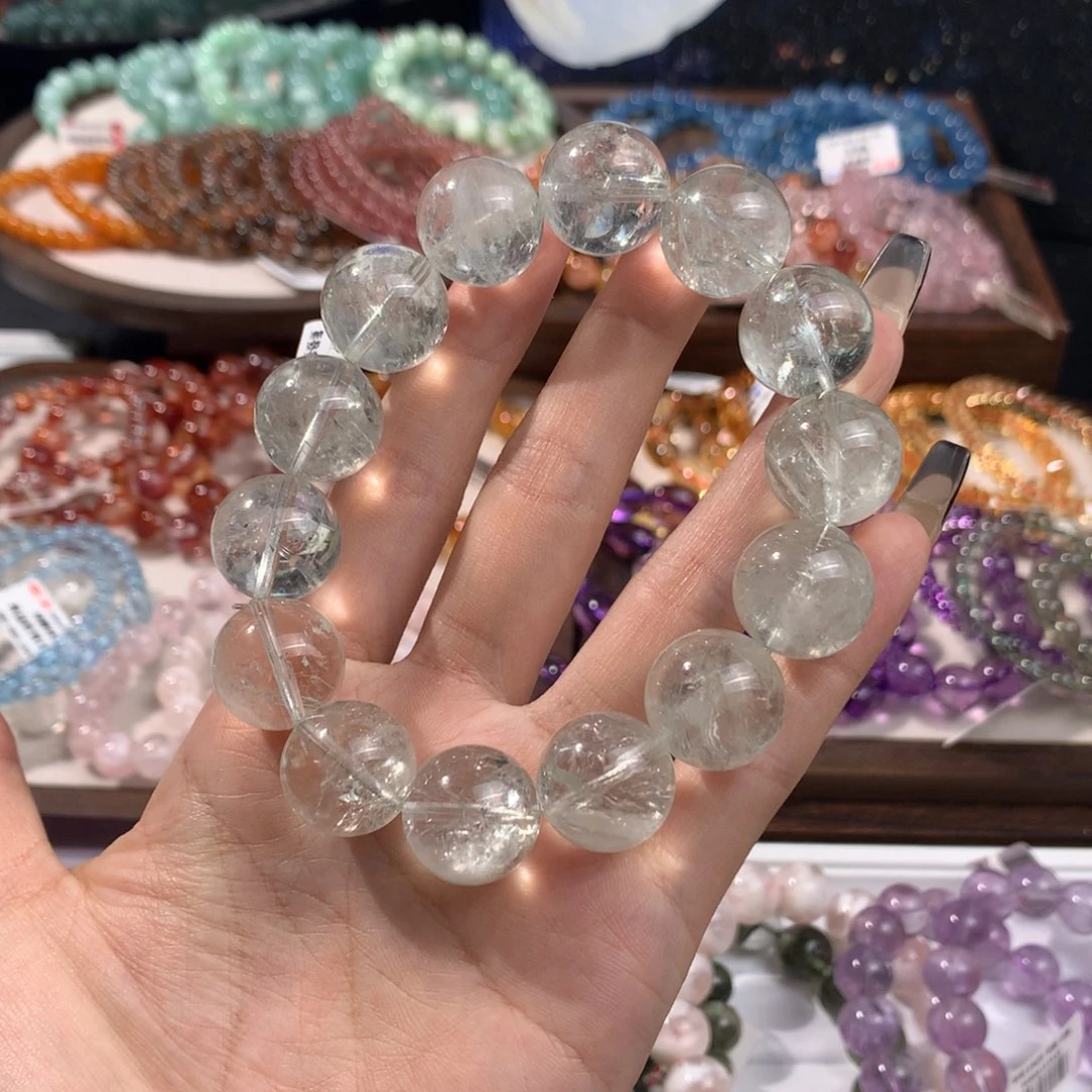 水晶手链未镶嵌高品绿阿塞16m m