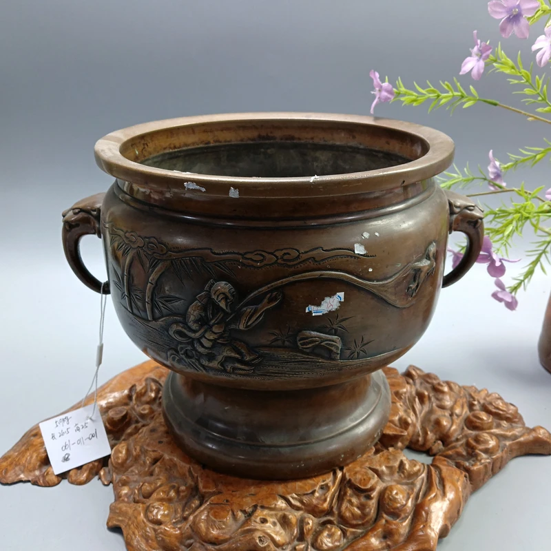 285号5.5-5铜制火钵摆件礼品茶周边磨痕氧化价格详询