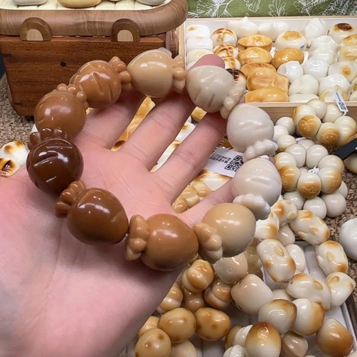 手串菩提根/象牙果11.25.35象牙果渐变胡萝卜瑕