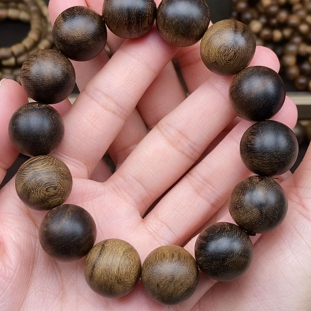 沉香手串老**重越南芽庄白棋楠虎皮缨子瘤疤沉水