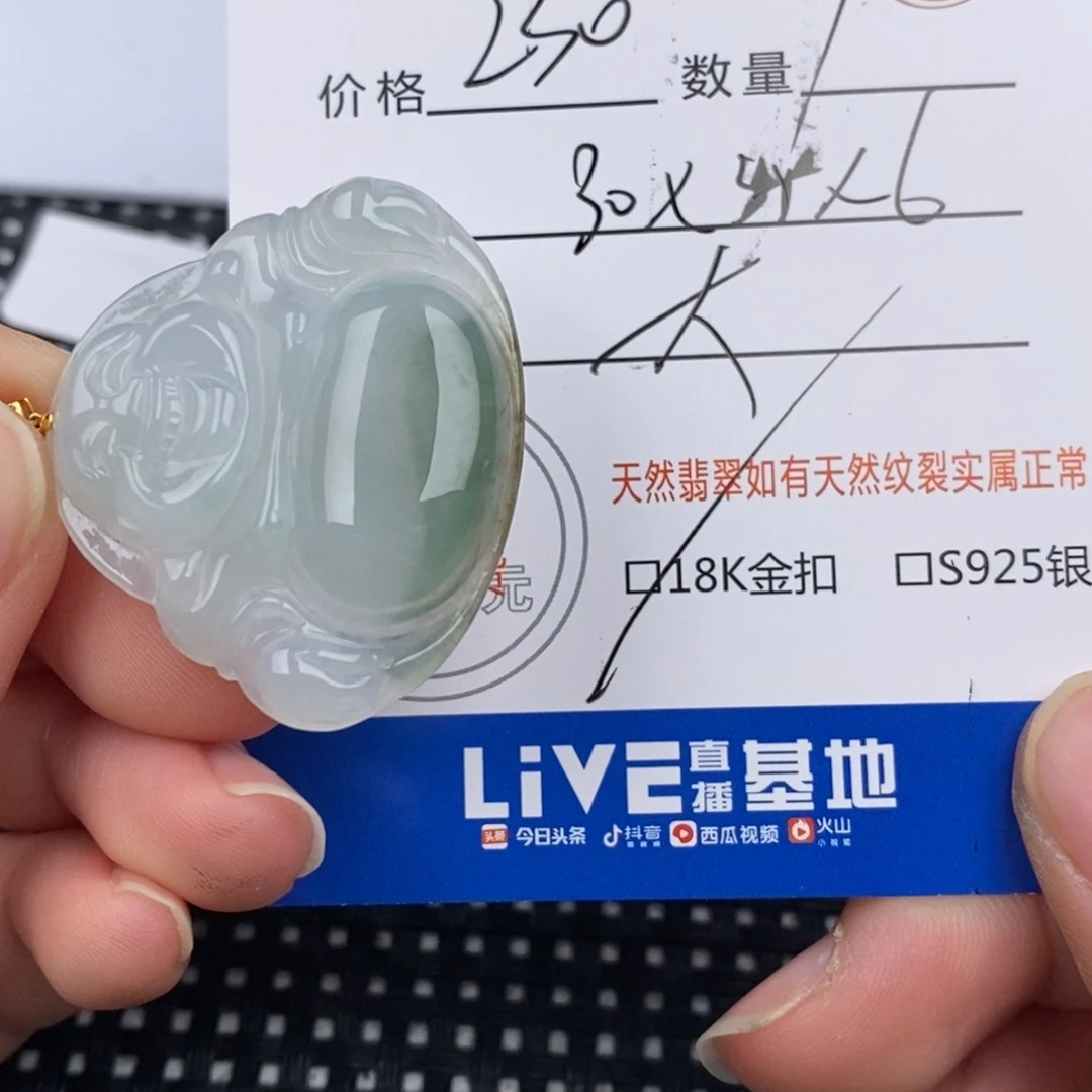 仰***空翡翠18K金镶嵌颈饰