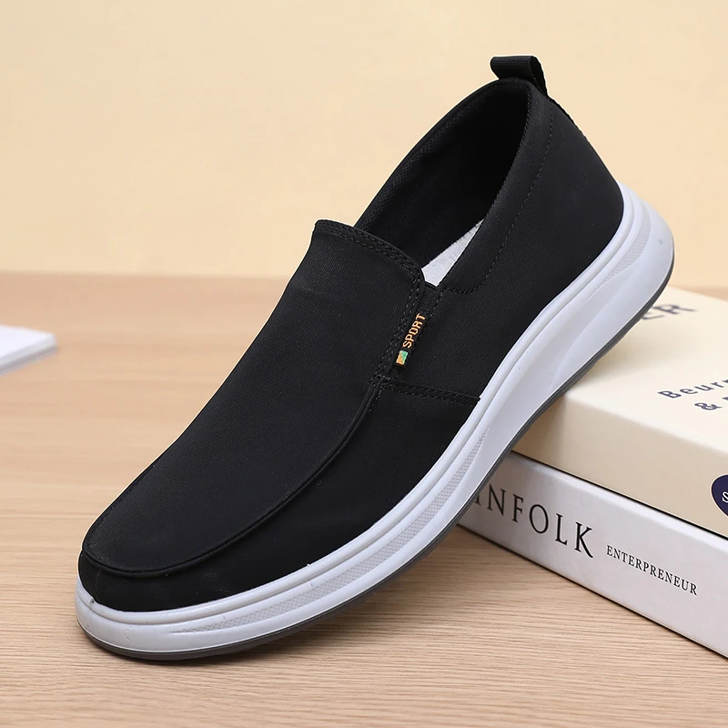 老北京布鞋男士透气一脚蹬爸爸鞋软底开车休闲舒适运动鞋老人鞋