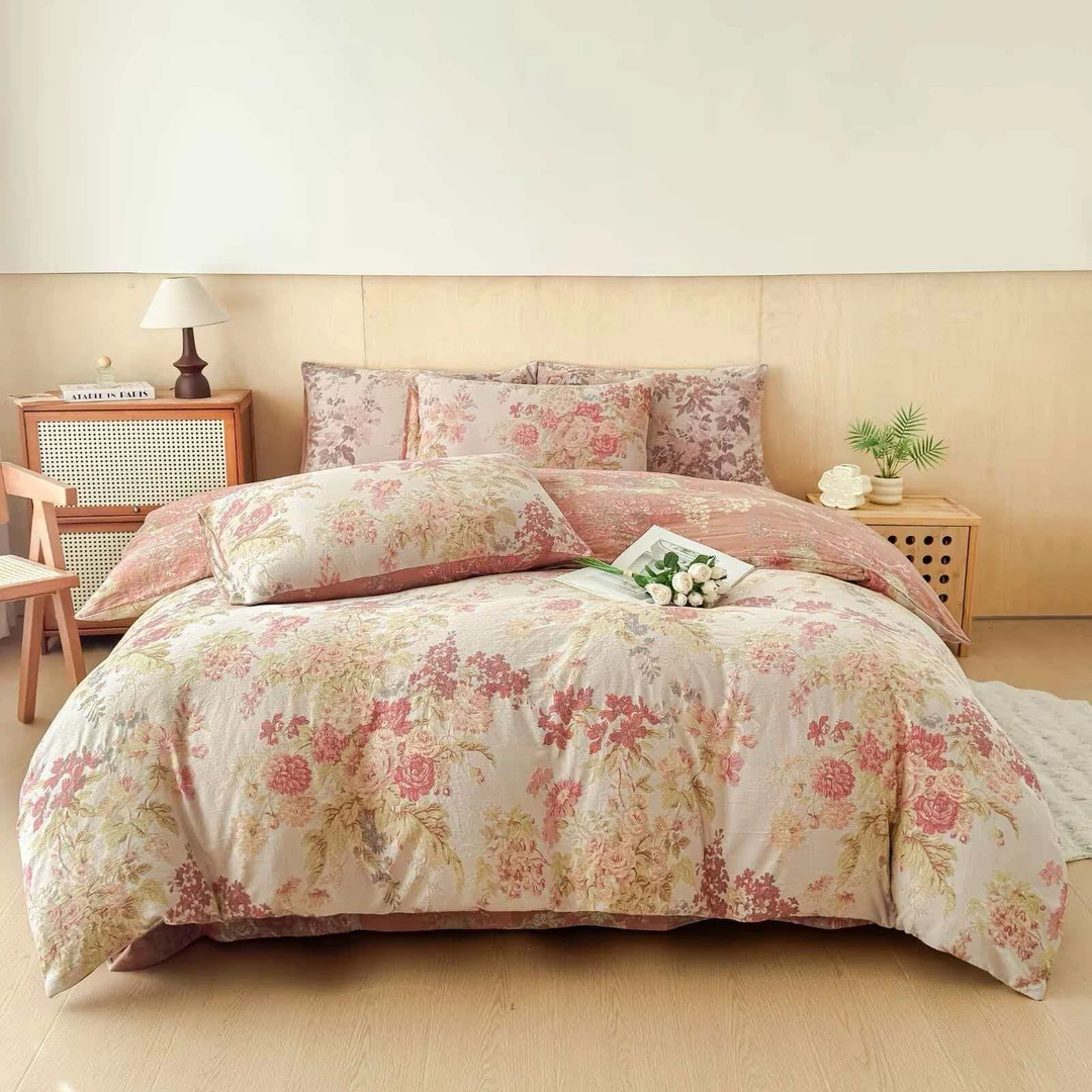 【DADONG·繁花落英】240*250麻床单轻奢多功能可机洗