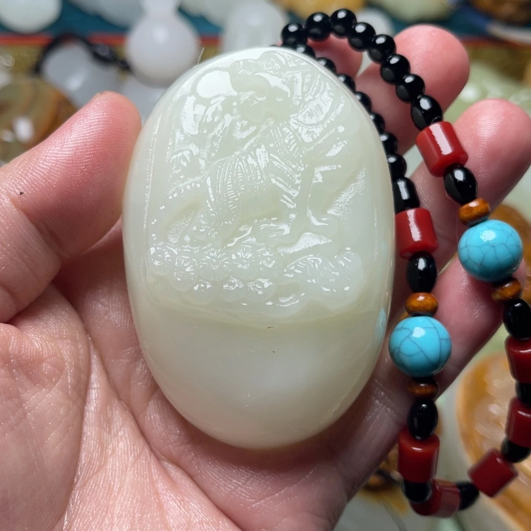 石材天然方解石手把件不退换