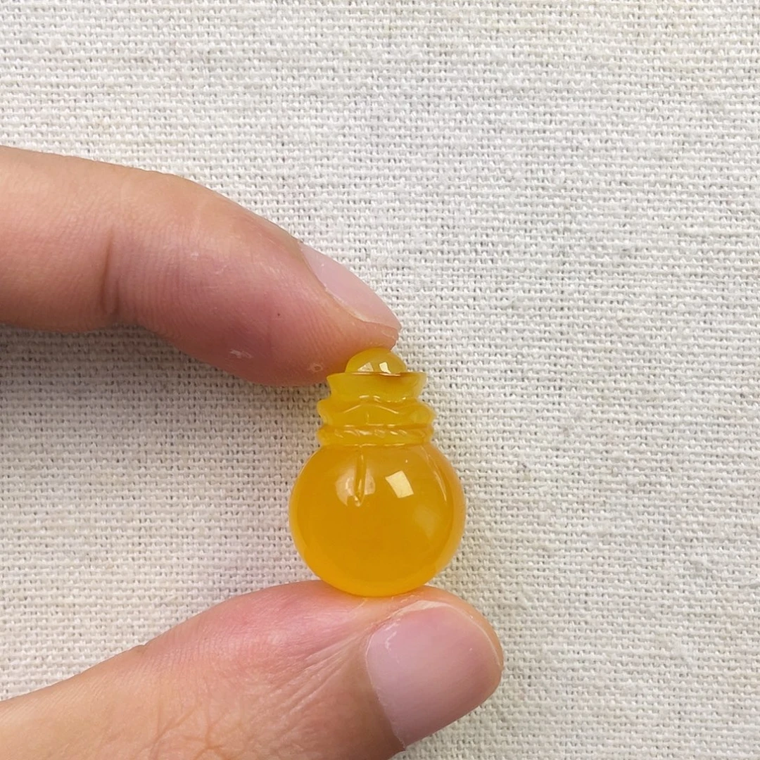 裸石琥珀未镶嵌福袋钱袋子